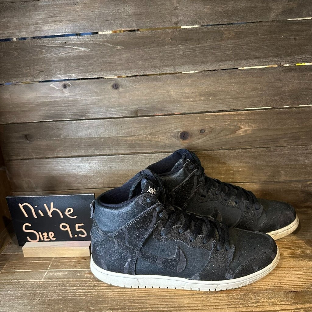Mens Nike Sb Dunk High Griptape Skateboarding Black Shoes Sneakers Size 9.5 M